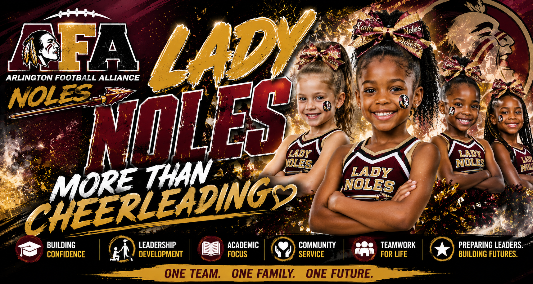 AFA Lady Noles Sideline Cheer Team